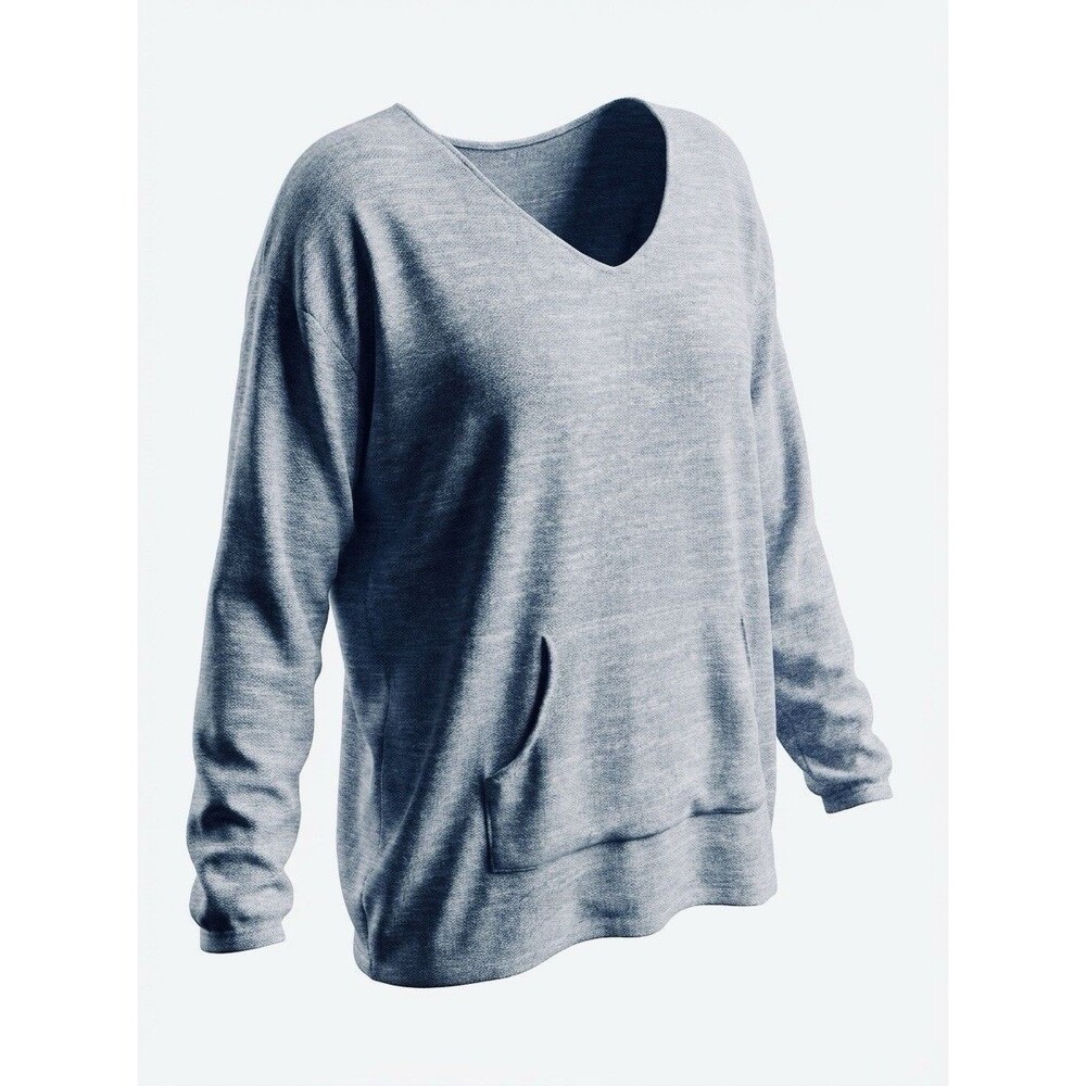 J Jill Pure Jill Relaxed Oversized Space Dyed Blue V Neck Sweater Women’s Medium